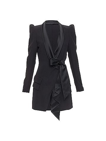 Alexandre Vauthier ALEXANDRE VAUTHIER COUTURE S2018 Runway black pagoda shoulder blazer dress FR36 (view 1)