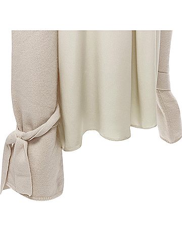 Tibi TIBI cashmere contrast bow tie cuff overd sweater (view 2)