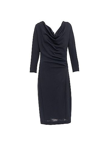 Donna Karan New York Donna Karan Draped Cowl Neck Long Sleeve Midi Dress (view 1)