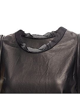 3.1 Phillip Lim 3.1 Phillip Lim Leather Sheer Silk Trim Folded Sleeves Tunic Top (view 2)