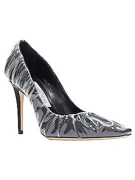 Jimmy Choo Off-White Jimmy Choo satin transparent ruche high heel shoes (view 2)