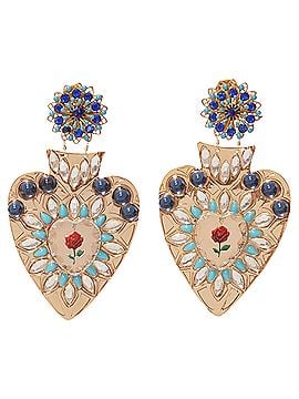 Mercedes Salazar Mercedes Salazar Resin Crystal Rose Dangling Clip On Earrings (view 2)