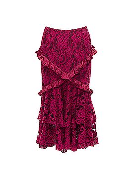 Romance Was Born Romance Was Born Cotton Silk Blend Floral Lace Bias Ruffle Midi Skirt (view 1)
