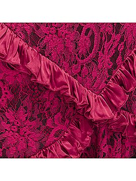 Romance Was Born Romance Was Born Cotton Silk Blend Floral Lace Bias Ruffle Midi Skirt (view 2)