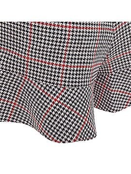 Kea and Joby Valentino red black houndstooth check print flare mini skort (view 2)