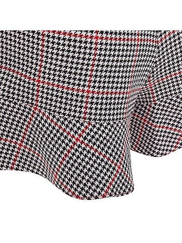 Kea and Joby Valentino red black houndstooth check print flare mini skort (view 2)