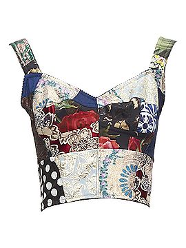 Dolce & Gabbana Dolce &amp; Gabbana Sicilian Patchwork metallic jacquard boned bustier (view 1)