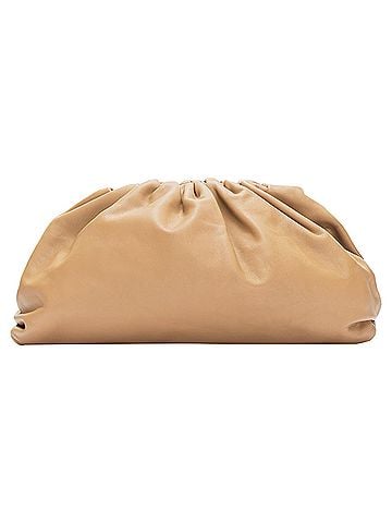 Bottega Veneta Bottega Veneta The Pouch tan leather dumpling clutch bag (view 1)