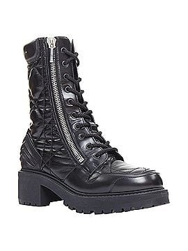 Christian Dior Christian Dior black quilted combat boots (view 2)