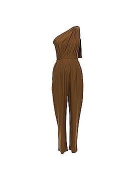 Max Mara Max Mara Avola cotton poplin one shoulder leather trim jumpsuit (view 1)