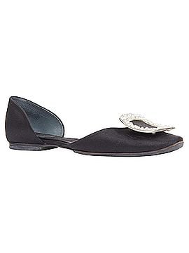 Roger Vivier Roger Vivier black satin crystal flats (view 1)