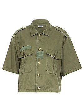 Céline Celine Triomphe button military cropped shirt (view 1)