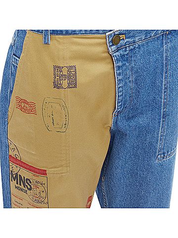 Monse Monse postcard print camo split contrast jeans (view 2)