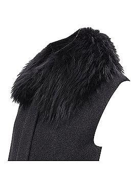 Joseph Joseph wool minimal oversized fur collar pockets boxy vest (view 2)
