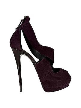 Giuseppe Zanotti Giuseppe Zanotti Cross Strap Platform Pumps in Burgundy Suede (view 1)