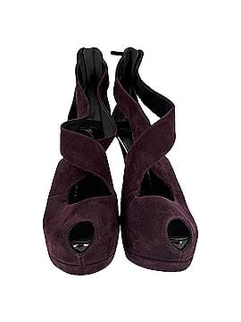 Giuseppe Zanotti Giuseppe Zanotti Cross Strap Platform Pumps in Burgundy Suede (view 2)