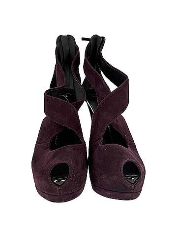 Giuseppe Zanotti Giuseppe Zanotti Cross Strap Platform Pumps in Burgundy Suede (view 2)