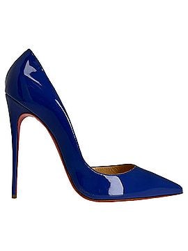 Christian Louboutin Christian Louboutin Iriza Pumps in Blue Patent Calf Leather (view 1)