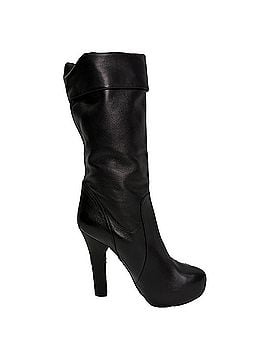 Dolce & Gabbana Dolce &amp; Gabbana Mid Calf Platform Boots in Black Leather (view 1)