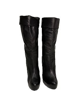 Dolce & Gabbana Dolce &amp; Gabbana Mid Calf Platform Boots in Black Leather (view 2)