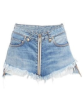 Unravel Project Unravel Project Denim Full Zip Crotch Fray Edge Wide Shorts (view 1)
