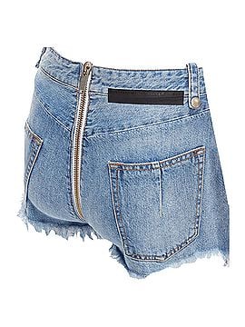 Unravel Project Unravel Project Denim Full Zip Crotch Fray Edge Wide Shorts (view 2)