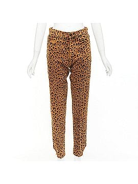 Saint Laurent Saint Laurent leopard animal print distressed hem jeans (view 1)