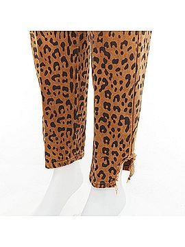 Saint Laurent Saint Laurent leopard animal print distressed hem jeans (view 2)