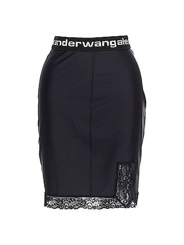 Alexander Wang T Alexander Wang Lace Trim Logo Tape Waistband Mini Skirt (view 1)