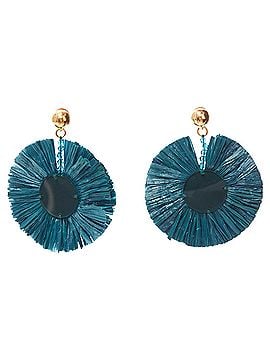 Oscar De La Renta Oscar De La Renta Raffia Acrylic Plate Round Pin Earrings (view 2)