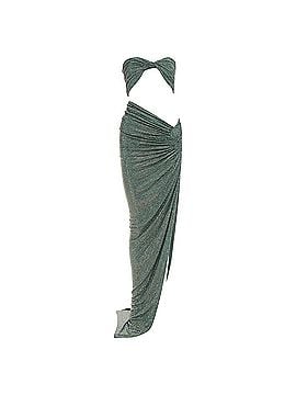 Alexandre Vauthier ALEXANDRE VAUTHIER Scarabeus green strass crystal cut out twisted low waist gown (view 1)