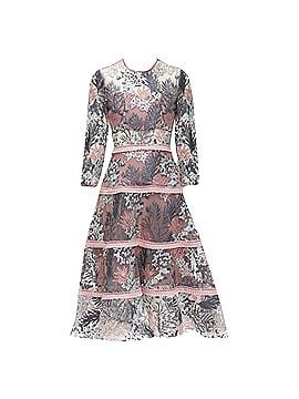 Alexis Alexis floral embroidery sheer panel gown (view 1)