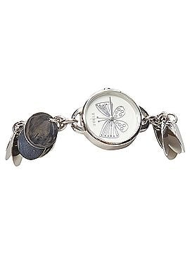 FURLA Furla scribble butterfly logo silver disc chain watch bracelet (view 1)