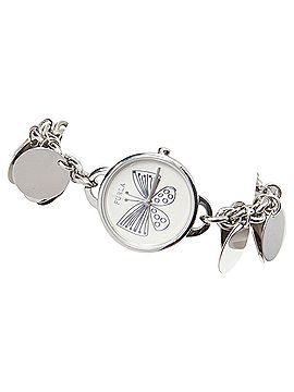 FURLA Furla scribble butterfly logo silver disc chain watch bracelet (view 2)