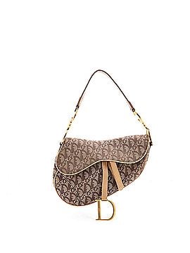 Christian Dior Vintage Saddle Bag Diorissimo Canvas Medium (view 1)