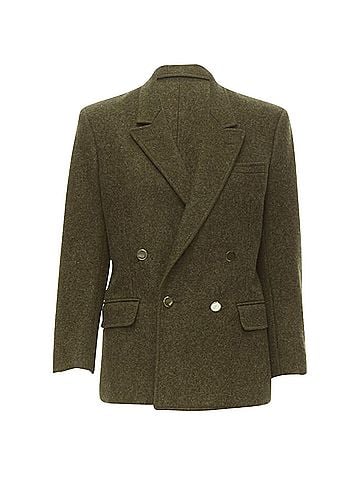 Comme des Garçons Comme Des Garcons moss wool felt double breasted blazer (view 1)