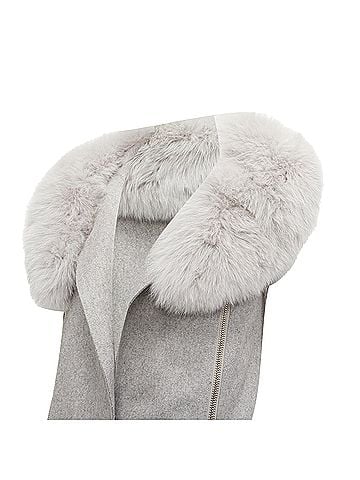 Alexander Wang Alexander Wang Saga Furs Fur Collar Virgin Wool Blend Vest Dress (view 2)