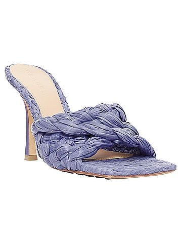 Bottega Veneta Bottega Veneta purple raffia mules (view 1)
