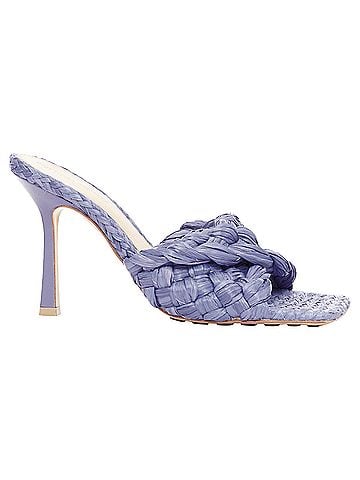 Bottega Veneta Bottega Veneta purple raffia mules (view 2)