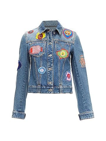 Louis Vuitton Louis Vuitton yayoi kama faces leather patch denim jacket (view 1)