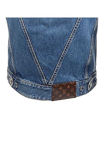 Louis Vuitton Louis Vuitton yayoi kama faces leather patch denim jacket (view 2)