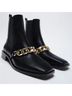 Zara 70% Polyurethane 30% Polyester 100% Thermolite Black Gold Ankle Boots Size 8 1/2 - photo 10