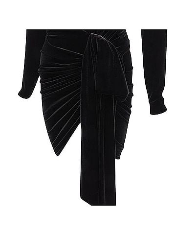 Alexandre Vauthier Alexandre Vauthier velvet plunge neck wrap bow draped mini dress (view 2)