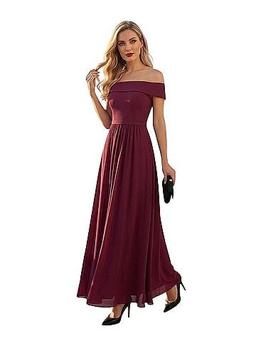 Adrianna Papell Cassis Crepe Chiffon Gown Casual Dress (view 1)