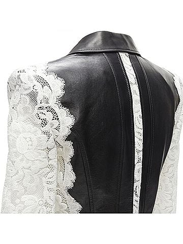 Alexander McQueen Alexander McQueen lace trim blazer jacket (view 2)