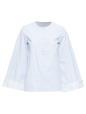 Céline Old Celine Phoebe Philo Pinstripe Flare Cuffed Shirt Top (view 1)