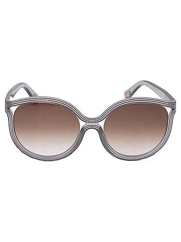 Chloé Chloé Grooves 57mm Cat Eye Sunglasses in Brown Acetate (view 1)