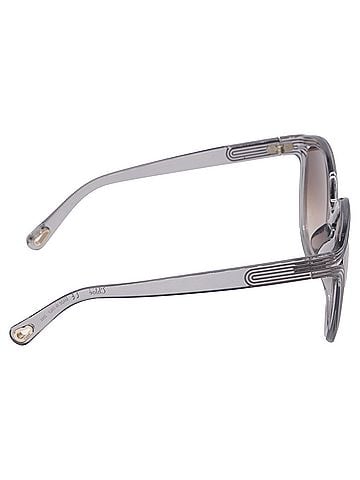 Chloé Chloé Grooves 57mm Cat Eye Sunglasses in Brown Acetate (view 2)