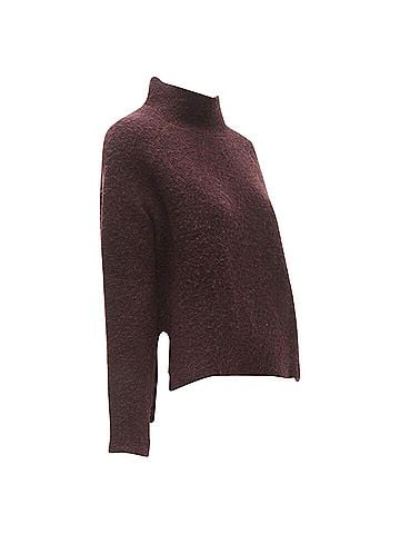 Theory Theory wool blend fuzzy stand collar step hem sweater (view 1)