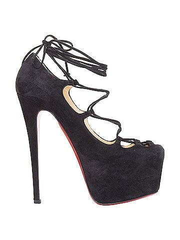 Christian Louboutin Christian Louboutin Ghildarc 160 suede square toe lace up platform pumps EU37.5 (view 1)